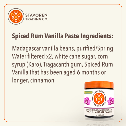 Spiced Rum Madagascar Vanilla Bean Paste (4 oz.) - Stavoren Trading Co.